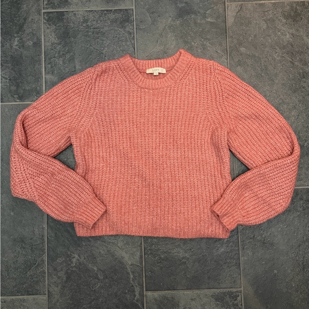 LOFT Chunky Knit Pink Sweater - Medium - Like New